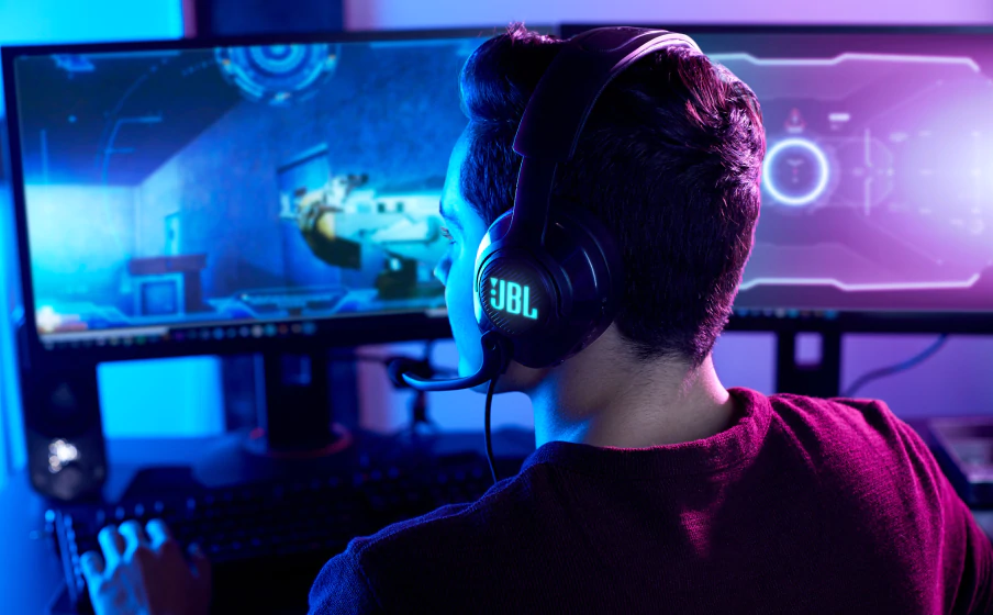 JBL Quantum 400 vezetékes gamer fejhallgató (USB), fekete EU
