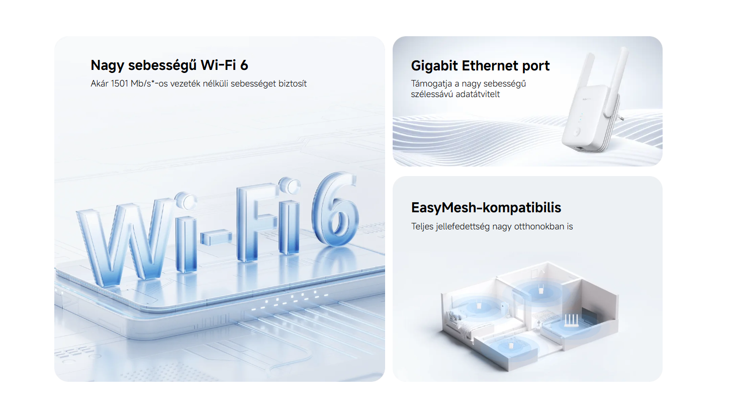 Xiaomi Wi-Fi Range Extender AX1500 jelerősítő, Mesh, EU DVB4514GL